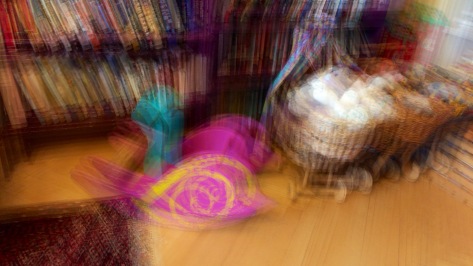A multiple exposure of toys done with OverCam moving the iPhone.  Photo by Eduardo Libby.