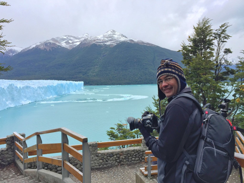 A photographer in Perito Moreno Glacier